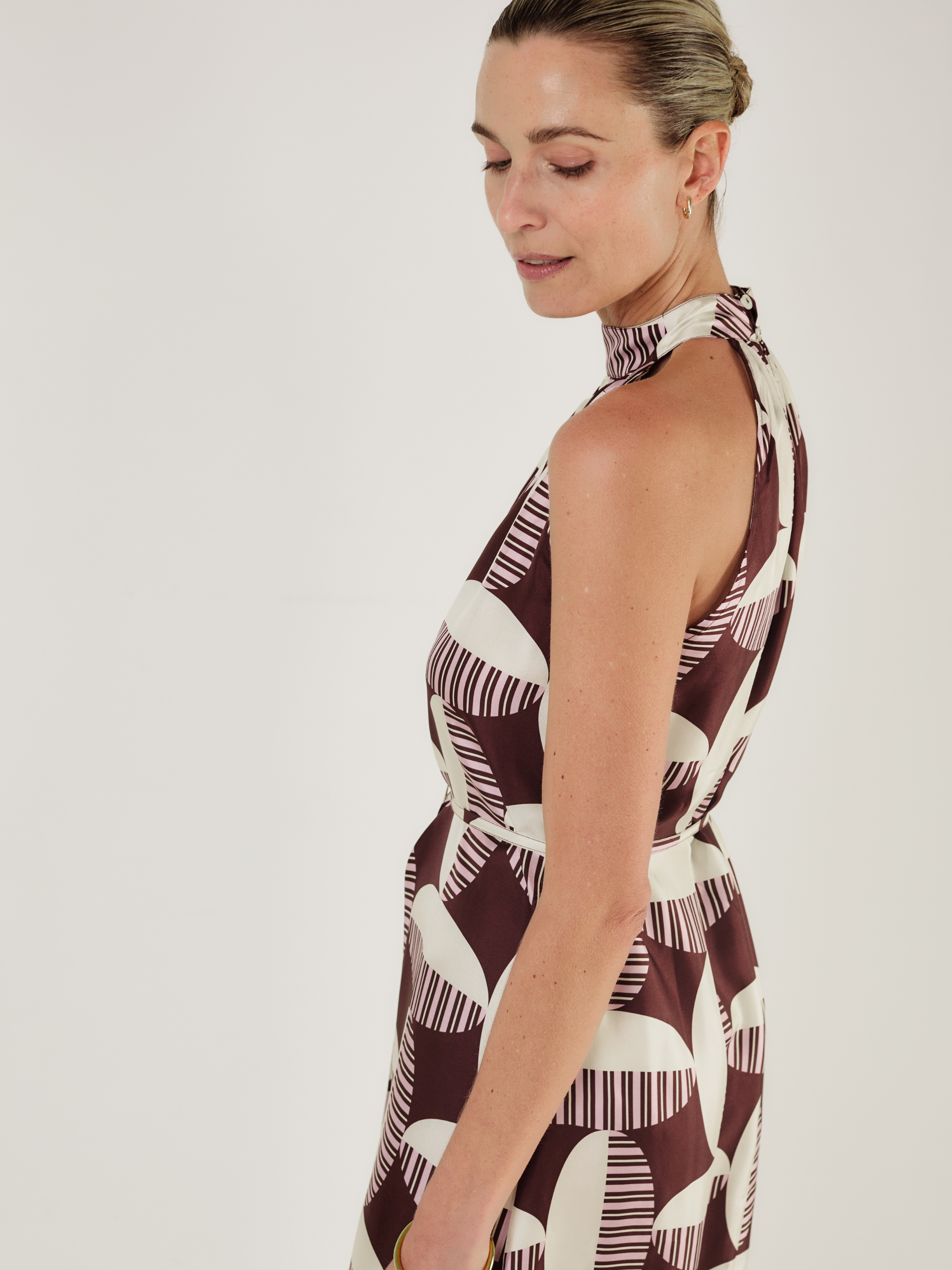 AMAL - CACAO CIRCOLO Silk Dress - Mondo Corsini