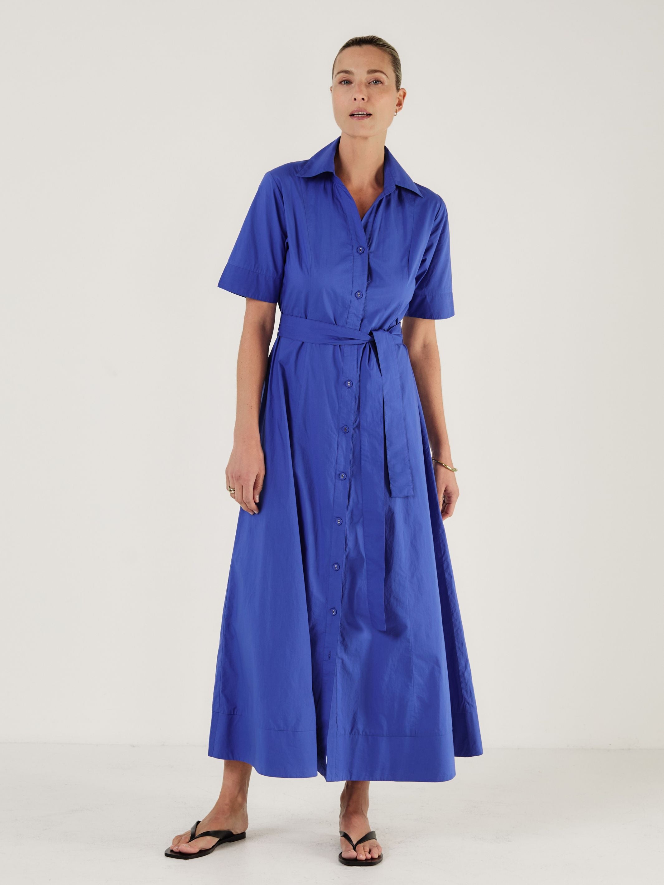 Bodhi - COBALT Cotton Poplin Dress - Mondo Corsini