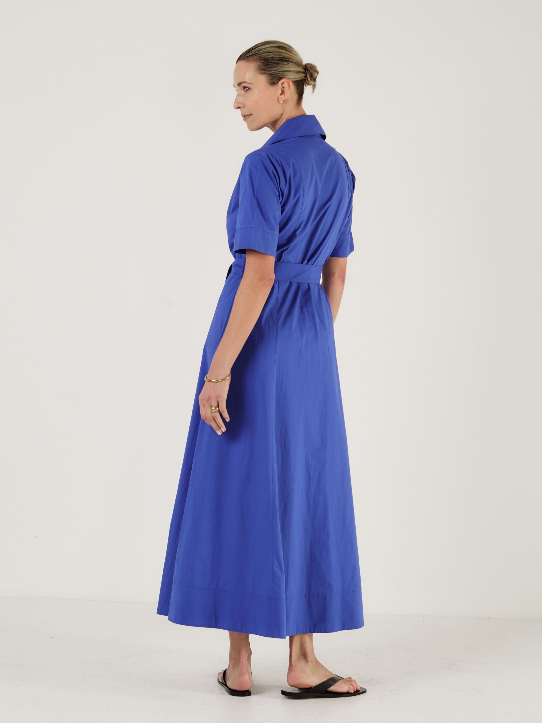 Bodhi - COBALT Cotton Poplin Dress - Mondo Corsini