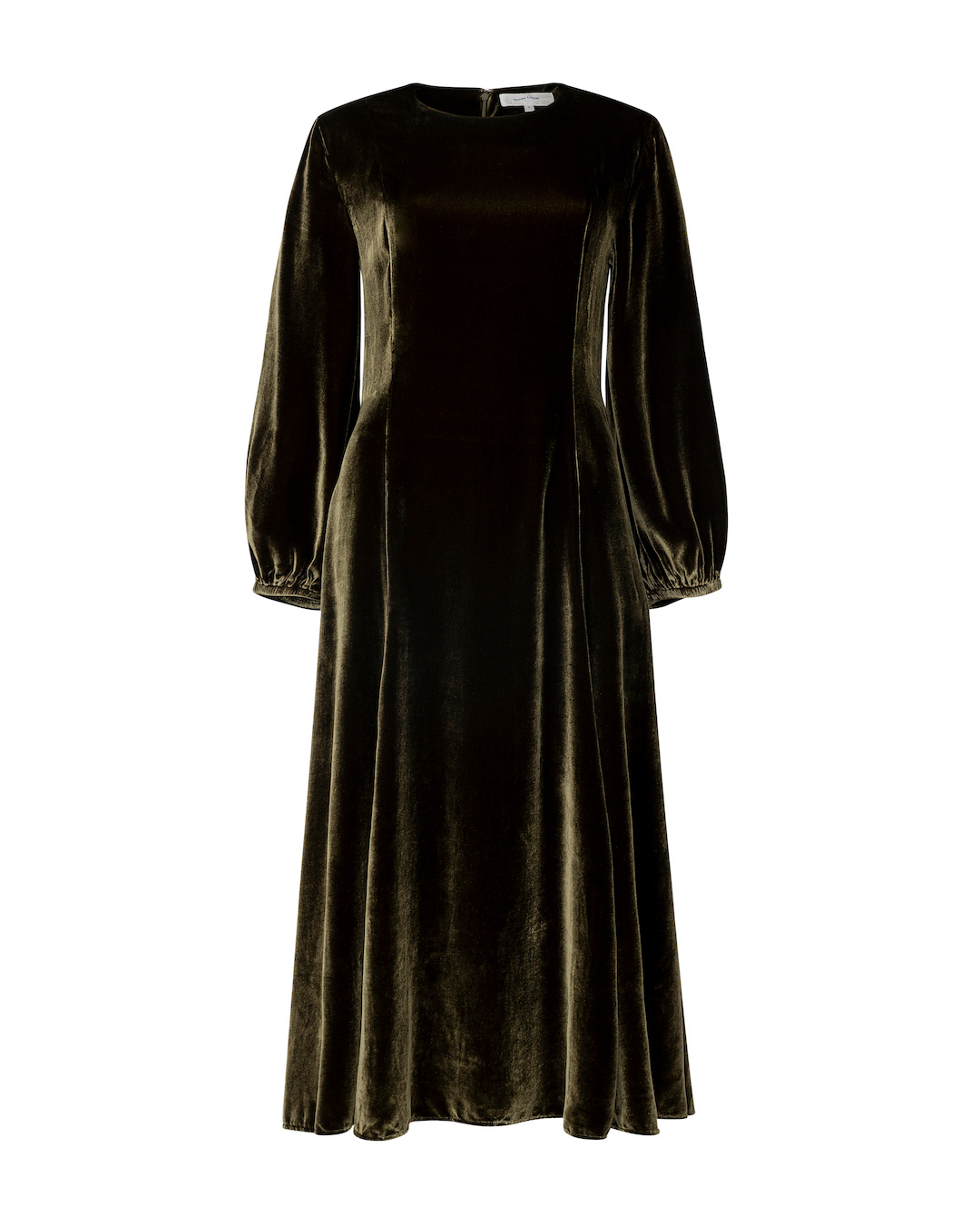 Chloe - Olive Silk Velvet Dress