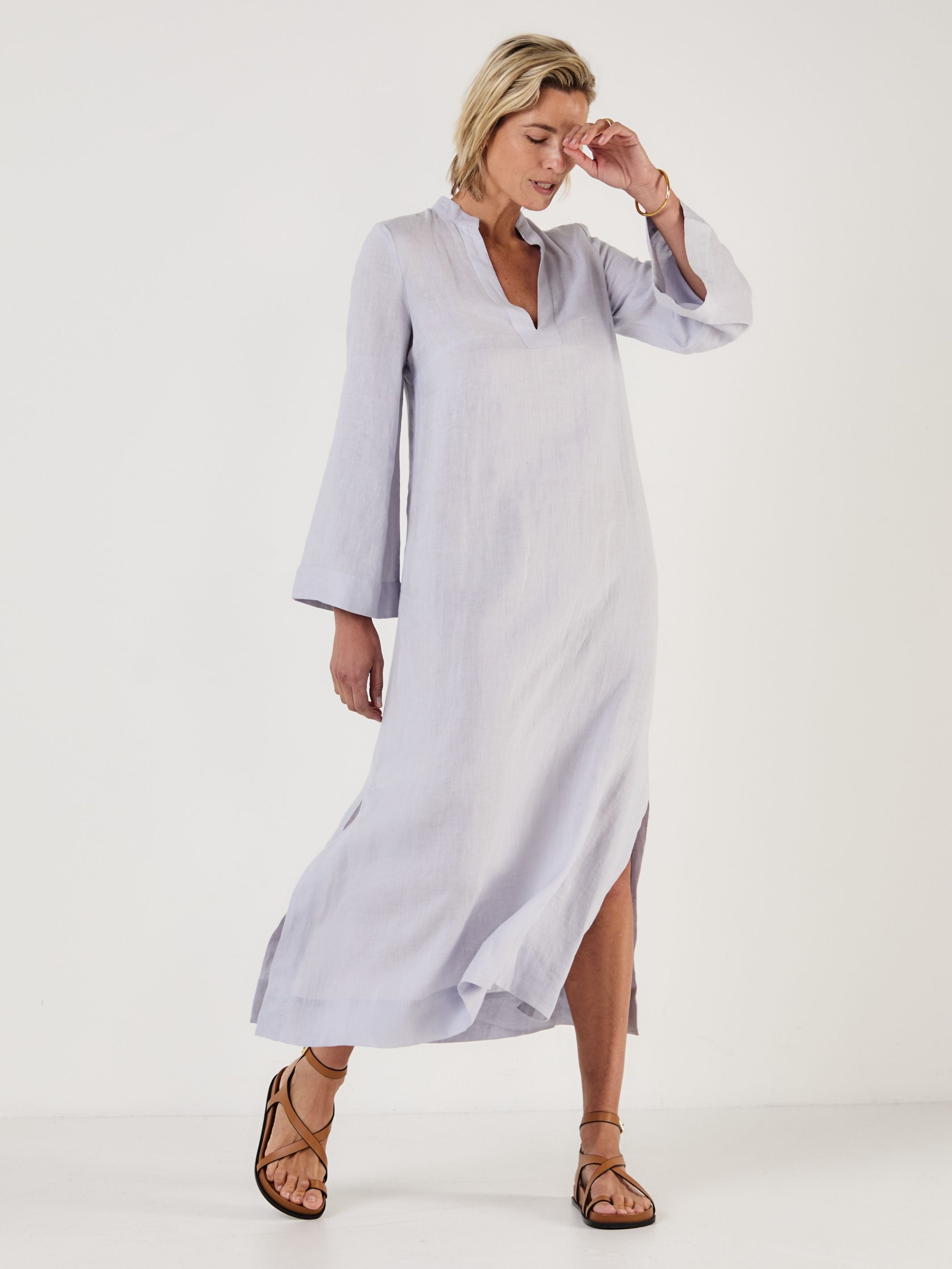 CLAIRE MIST LINEN KAFTAN - Mondo Corsini