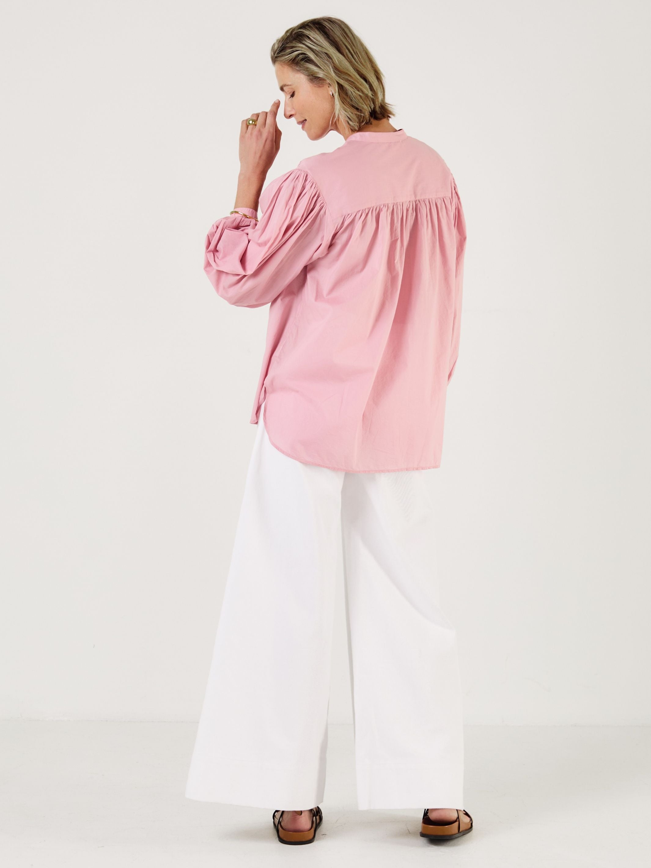 Como - Blush Cotton Voile Blouse - Mondo Corsini