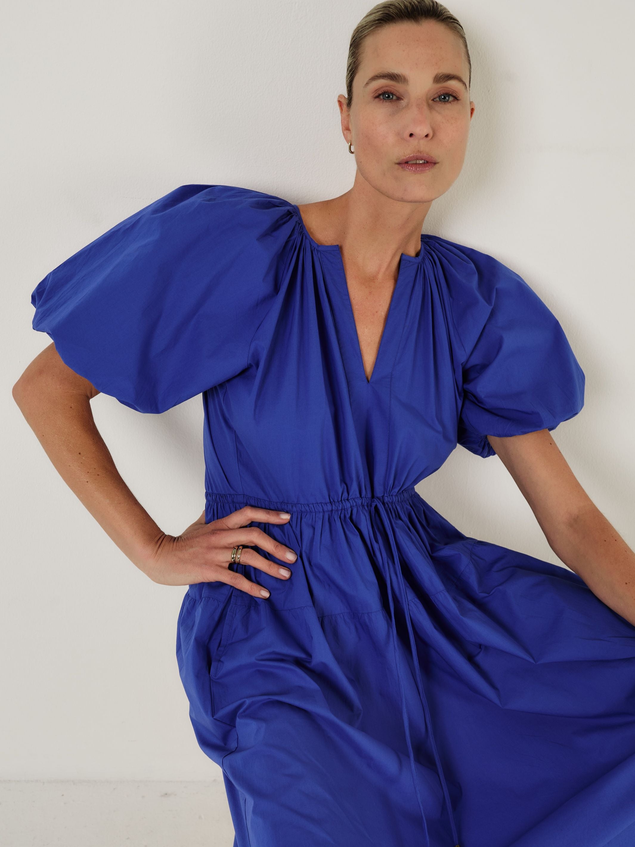 Esmeralda - COBALT Cotton Dress - Mondo Corsini