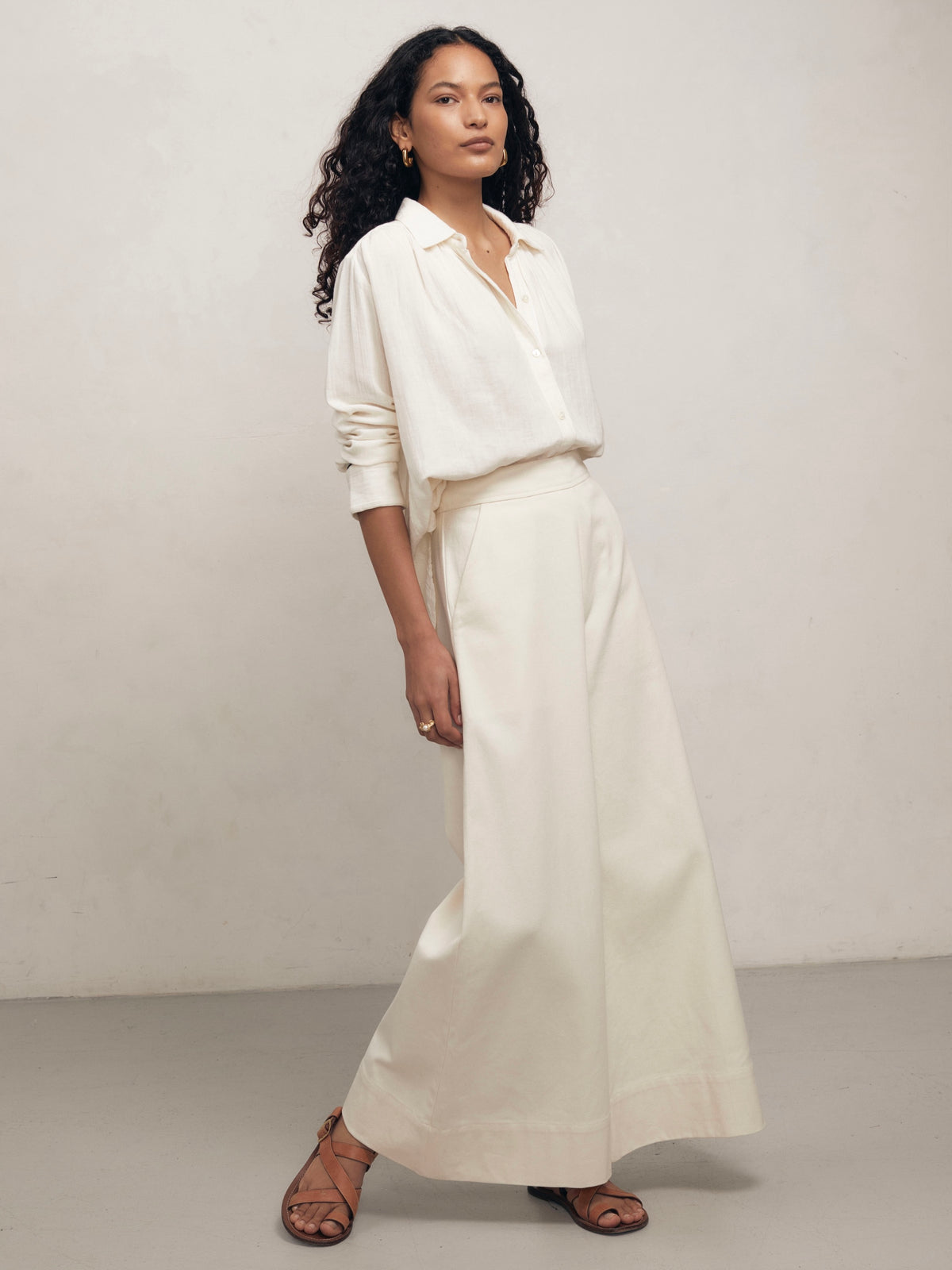 GRETA - Panna Drill Trousers