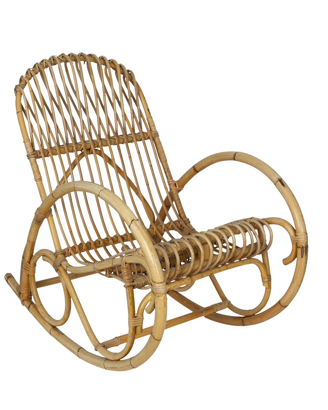 Vintage Franco Albini Bamboo Rocking Chair
