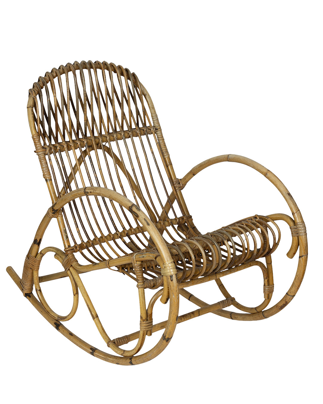 Vintage Franco Albini Bamboo Rocking Chair