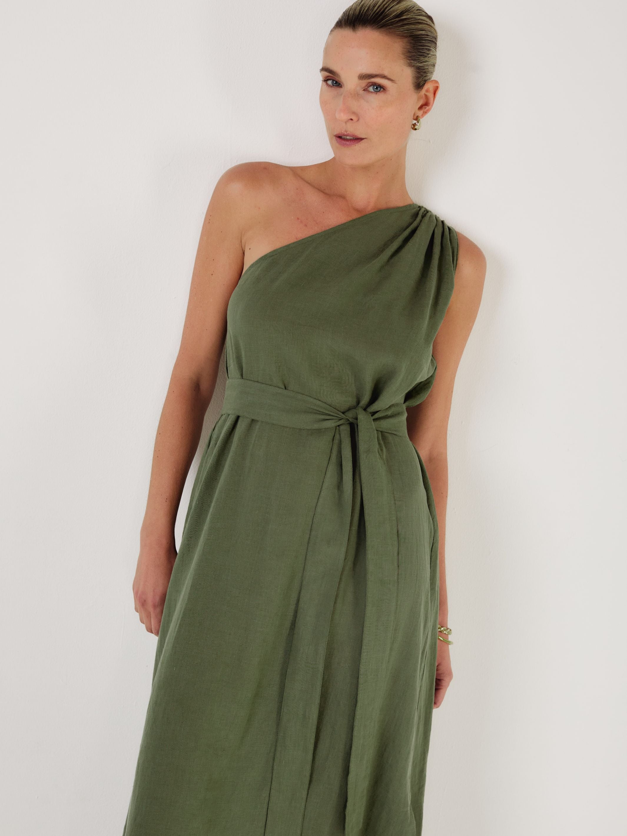 Joan - VERDE Linen Dress - Mondo Corsini