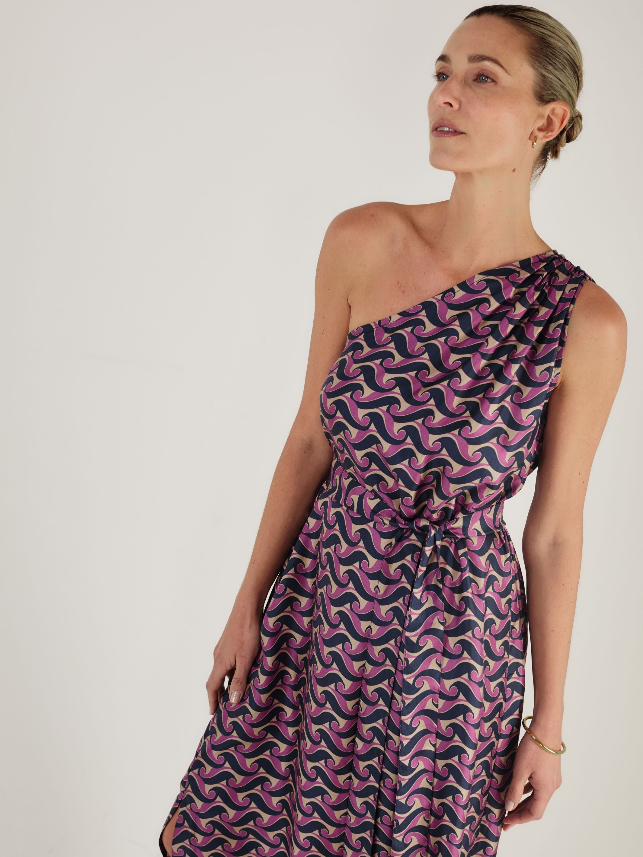 Joan - VIOLA WAVE SILK DRESS - Mondo Corsini