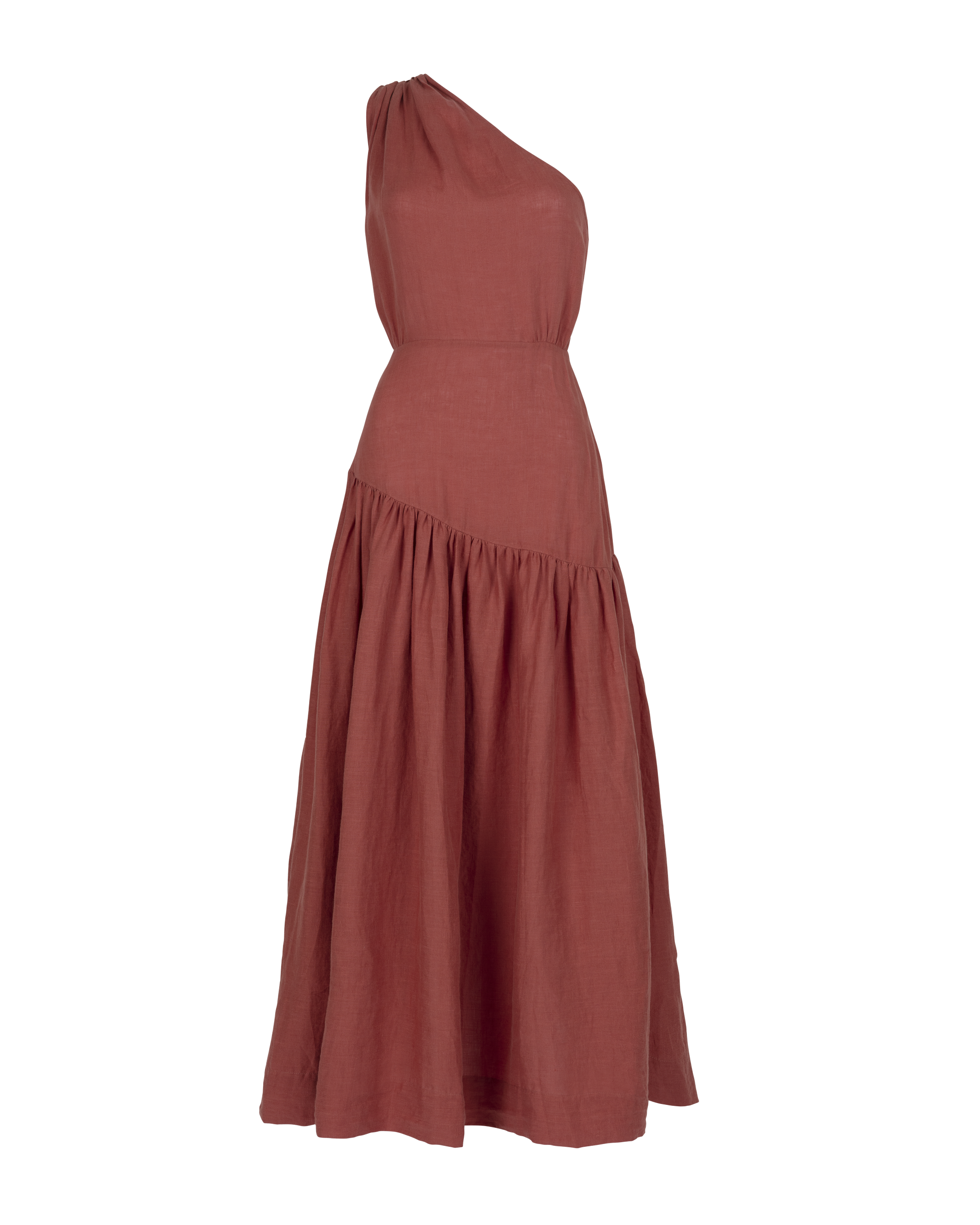 MARIAM - Brick Linen Dress - Mondo Corsini