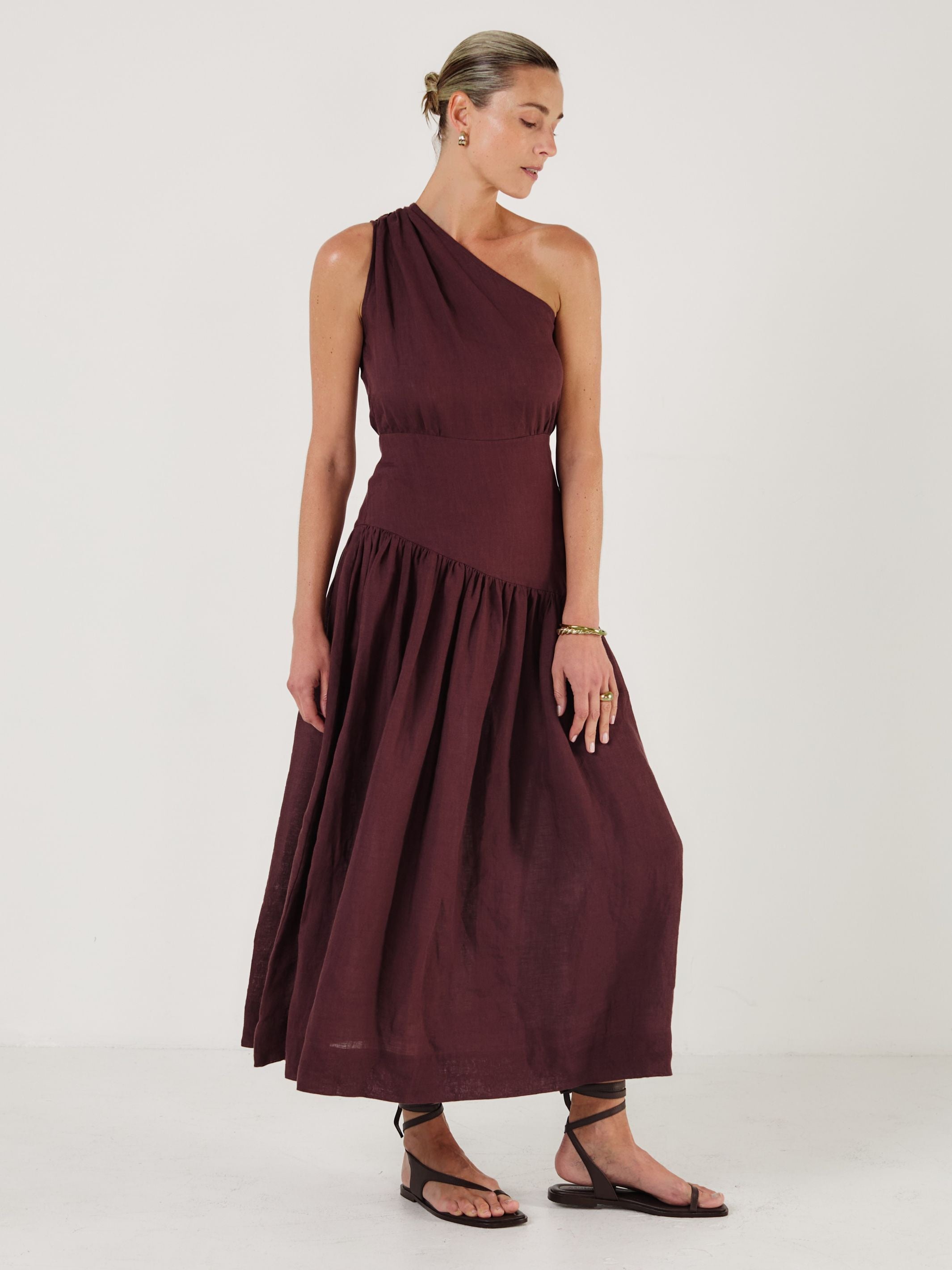 MARIAM - CACAO Linen Dress - Mondo Corsini