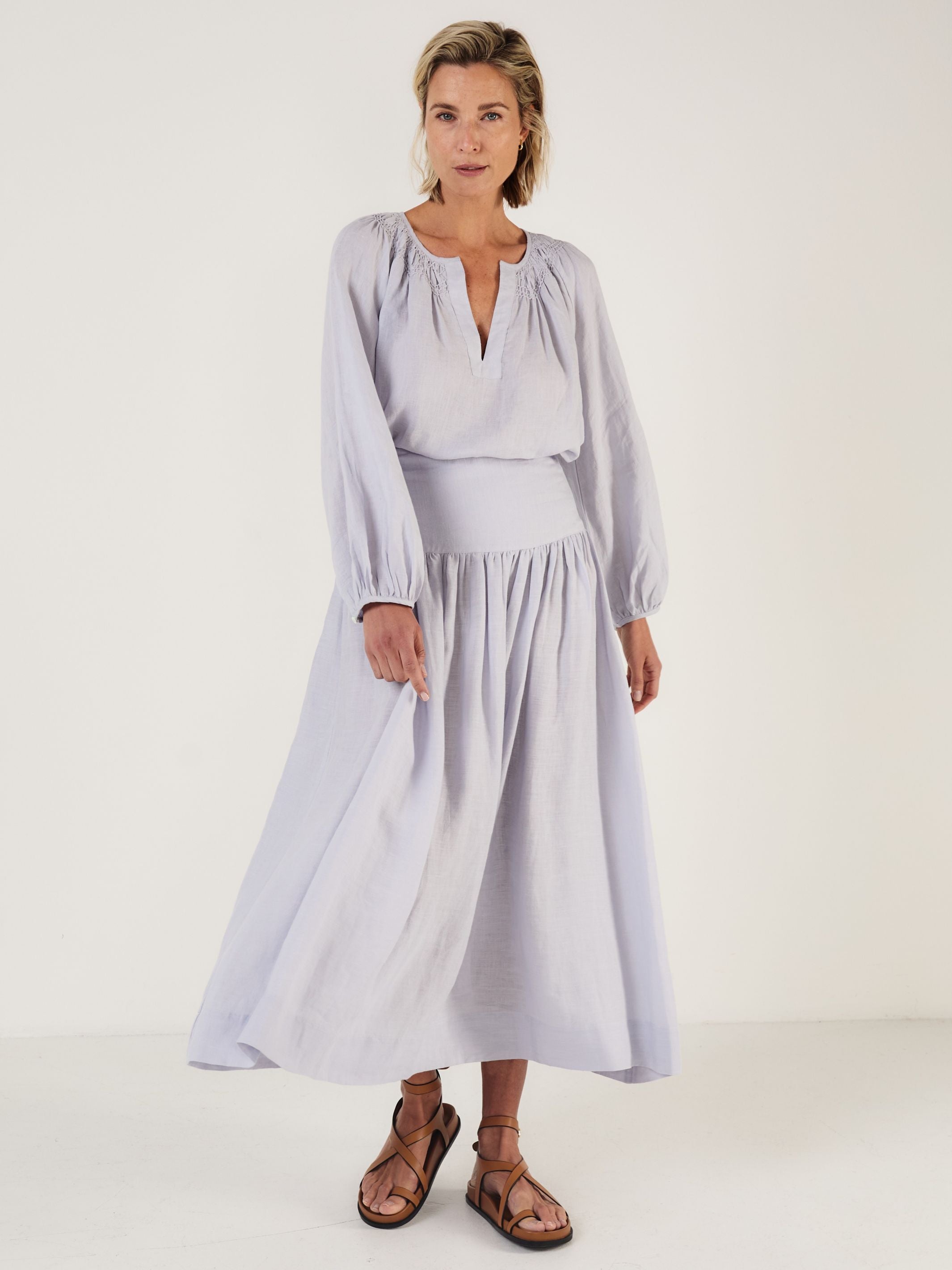 Maud - MIST Linen Skirt - Mondo Corsini