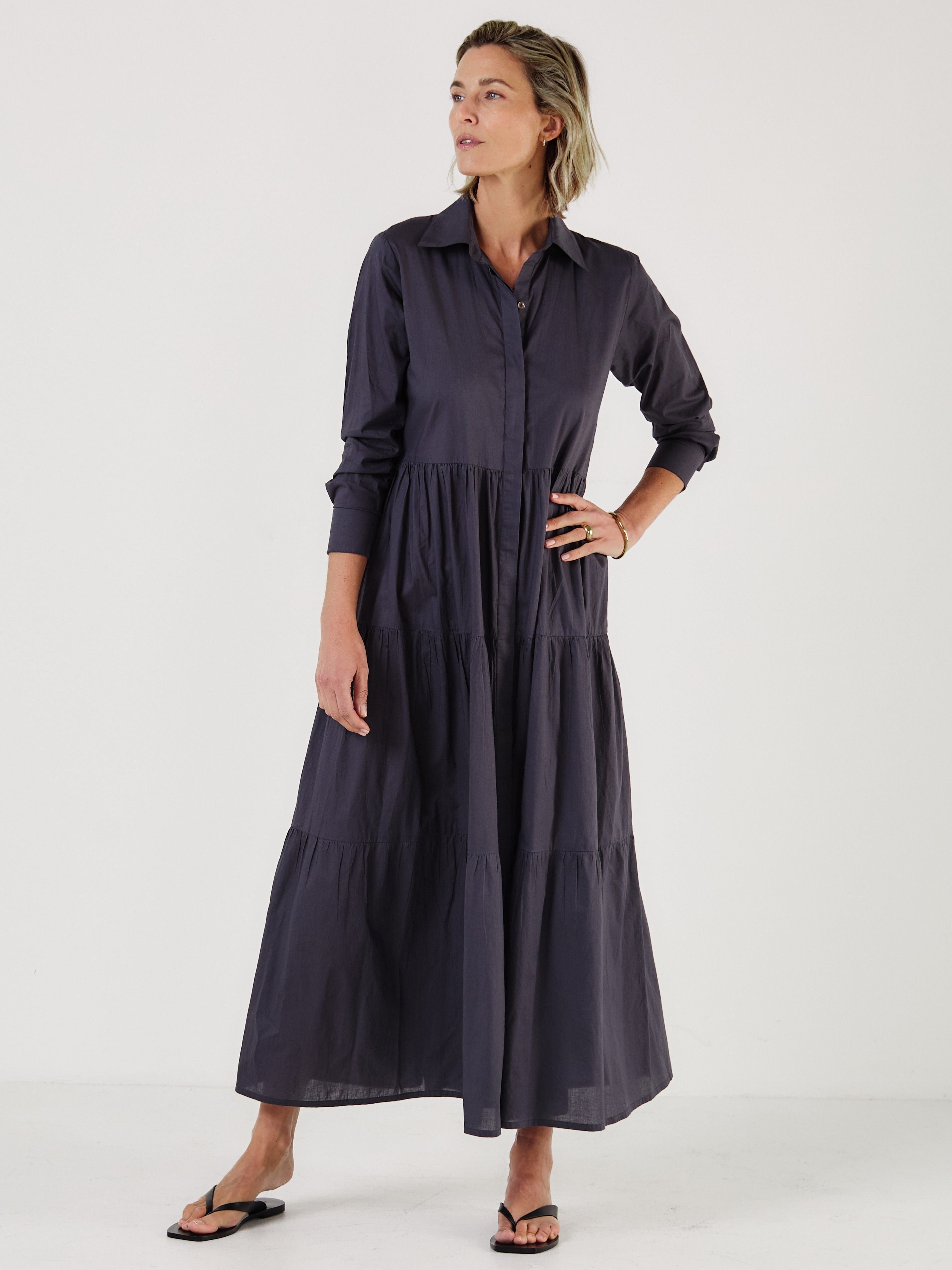 PORTOFINO - Midnight Cotton Dress - Mondo Corsini