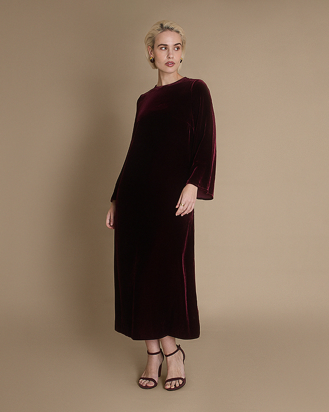 Scala - Cabernet Silk Velvet Dress