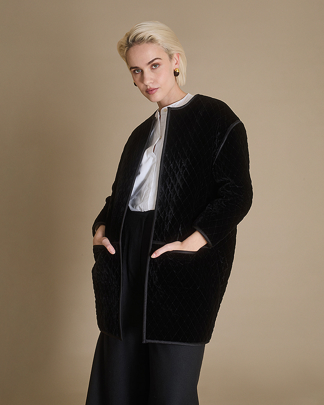 Noir Quilted Evening Jacket