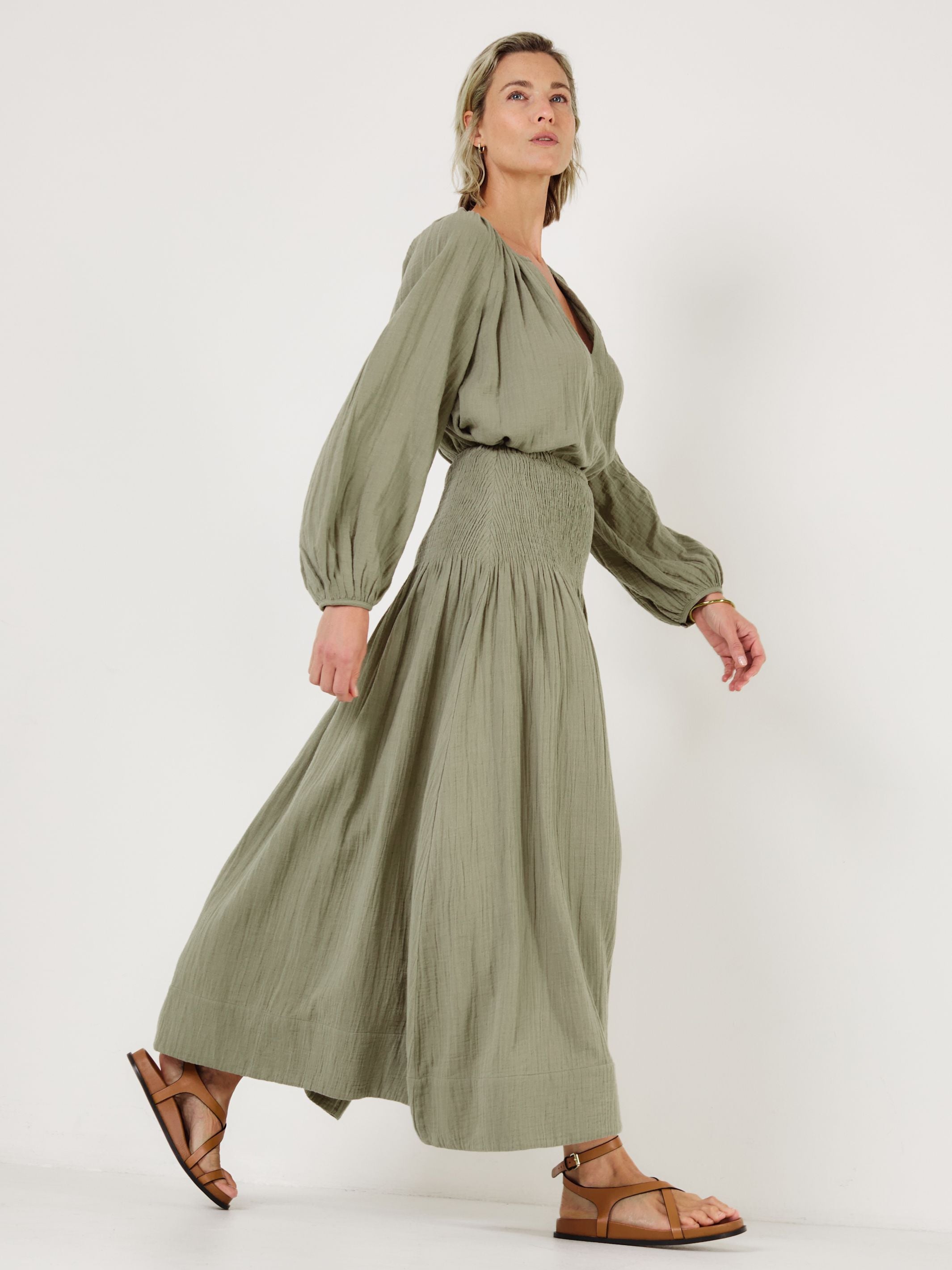 SULA - OLIVE Cotton Skirt - Mondo Corsini