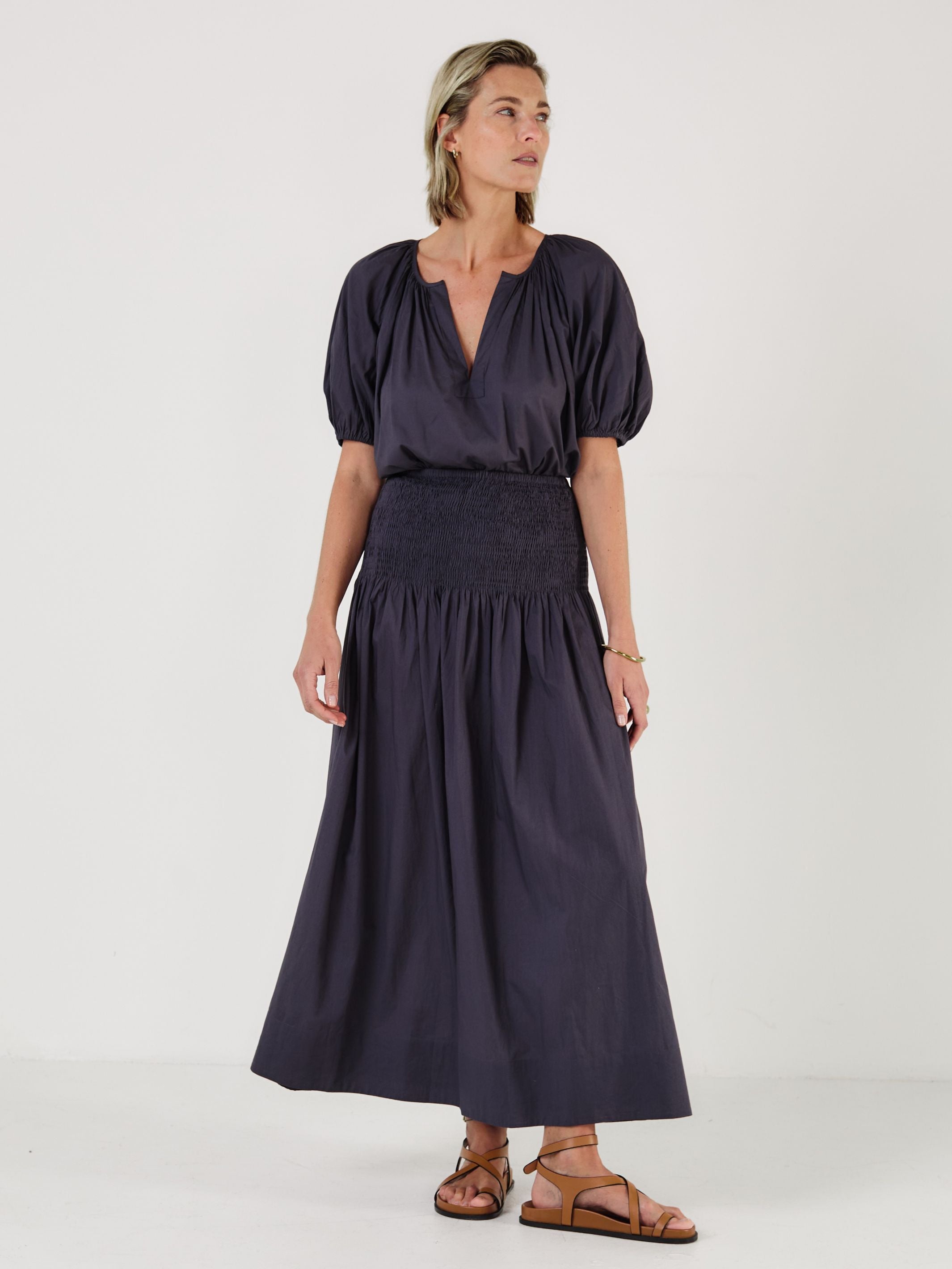 SULA - Midnight Cotton Skirt - Mondo Corsini