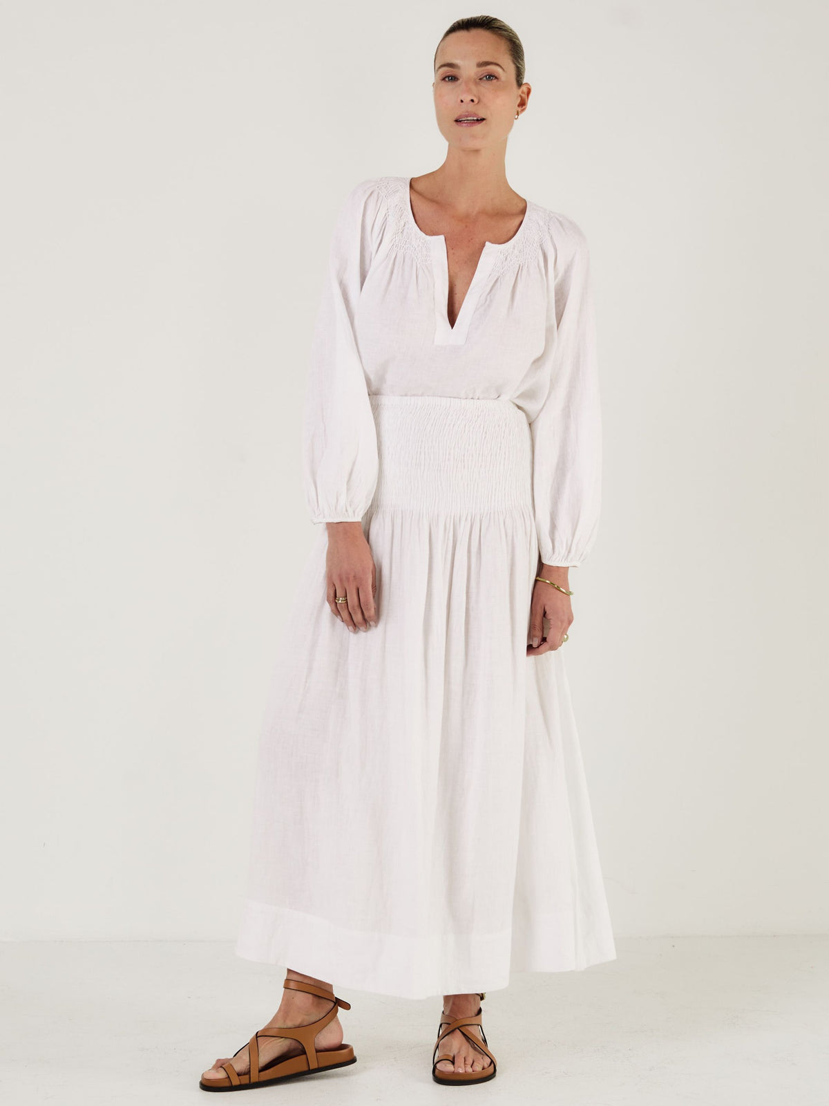 SULA - White Linen Skirt