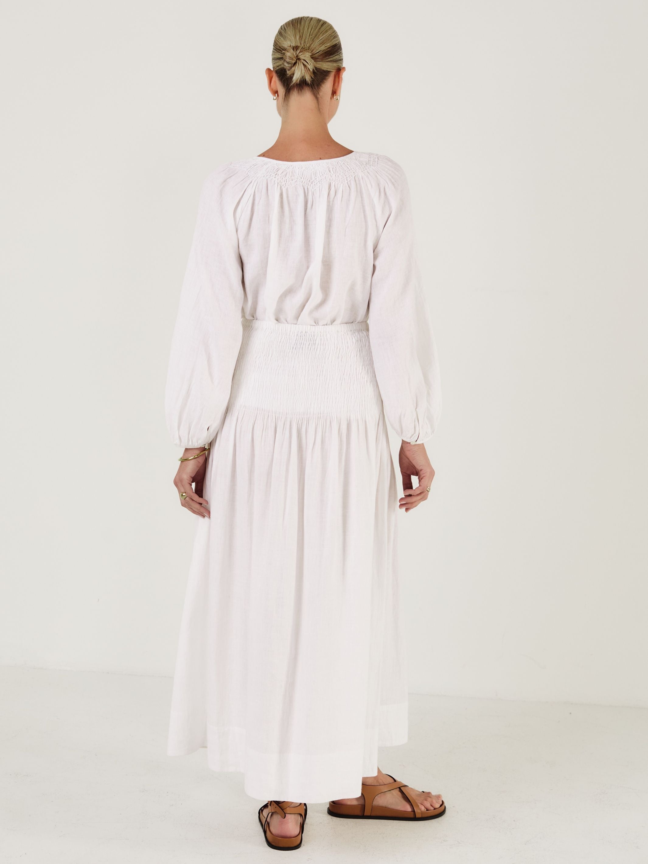 SULA - White Linen Skirt - Mondo Corsini