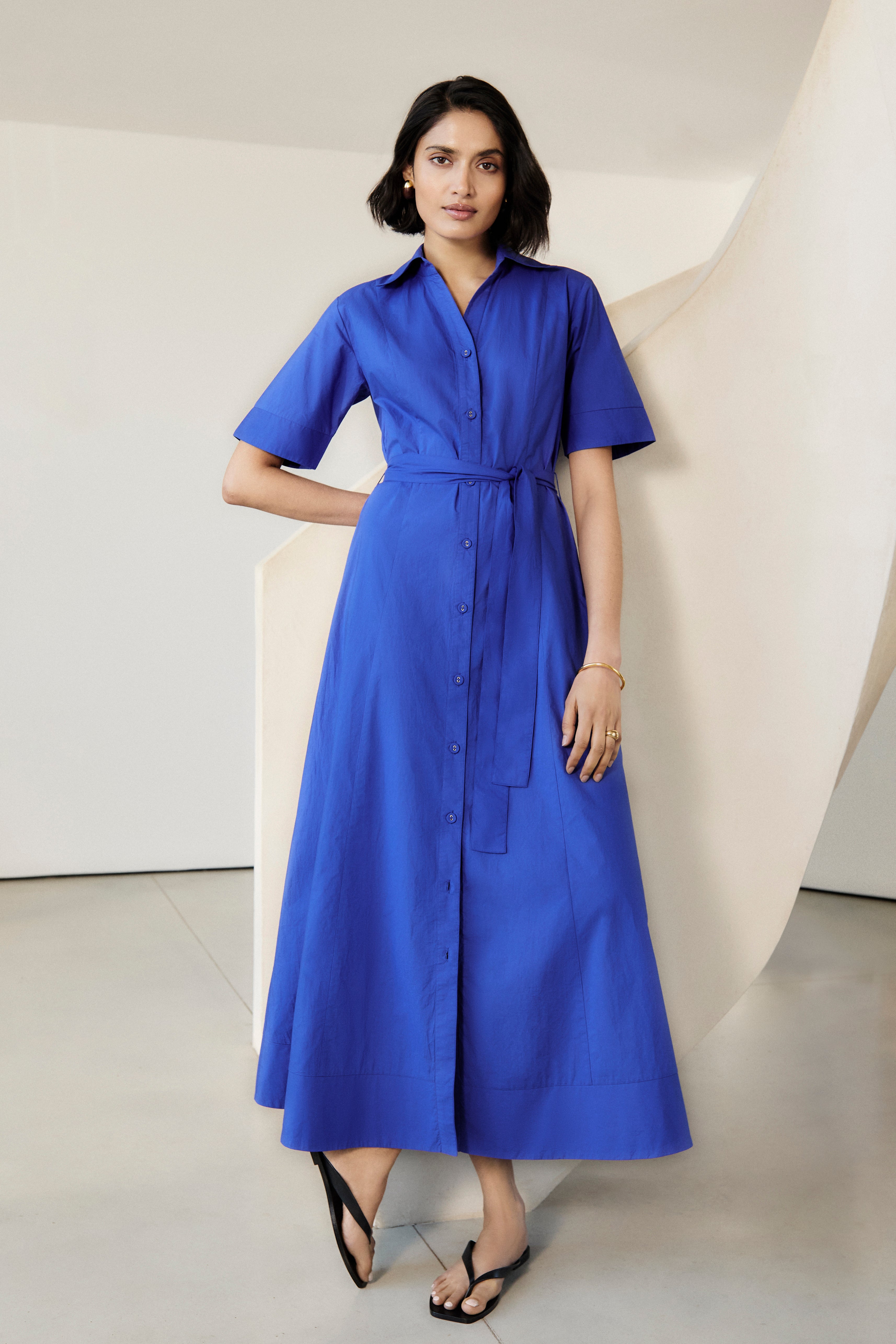Bodhi - COBALT Cotton Poplin Dress