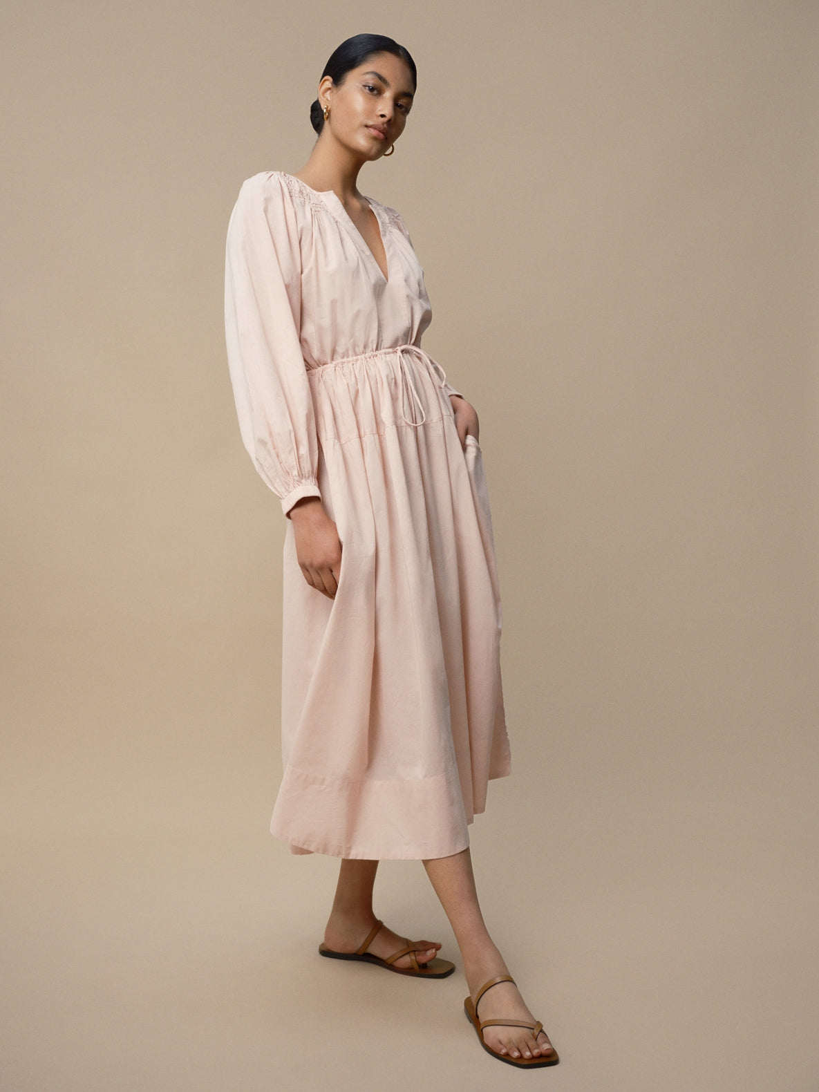 Victorine - Blush Cotton Dress - Mondo Corsini