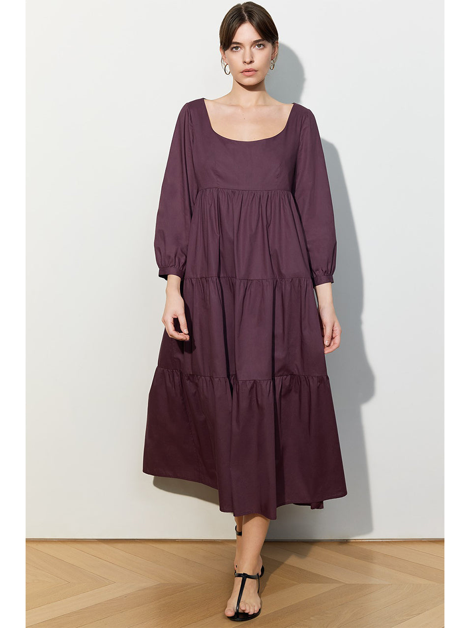 Kiki - Burgundy Cotton Dress - Mondo Corsini