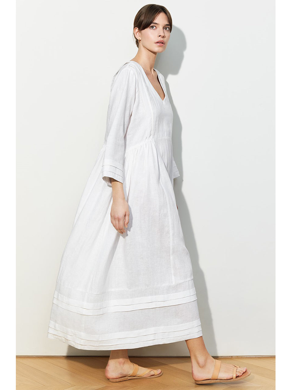 Patti - White Linen Dress - Mondo Corsini